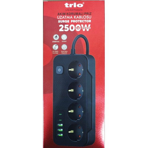 TR3440 4 LÜ 3 USB+2TYP-C Lİ 1,5M KABLOLU